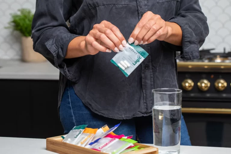 Woman making nootropic drinks