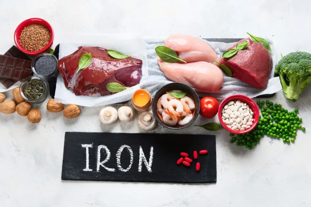 Food items for obtaining iron.