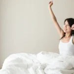 Woman waking up early morning