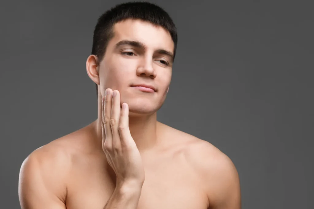 Pure Research Men's Face Cream Moisturizer vs. Defense Blends Icon Age Defense Face Moisturizer: Erase Wrinkles With the Best Men's Face Moisturizer 4 Young men with attractive face skin