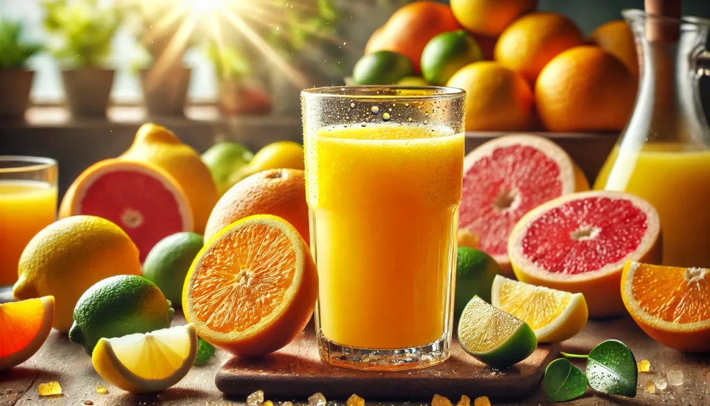 Which of the Following Is a Water-Soluble Vitamin? Unveiling the Truth About Essential Nutrients 1 A refreshing glass of freshly squeezed orange juice surrounded by lemons, limes, and grapefruits, highlighting natural sources of vitamin C and hydration