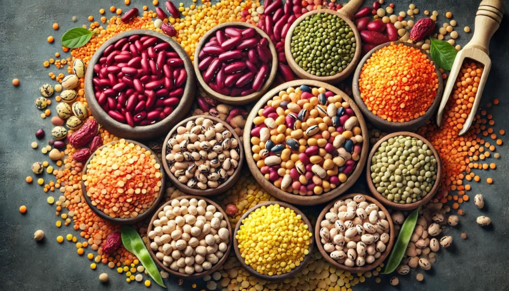 Which of the Following Is a Water-Soluble Vitamin? Unveiling the Truth About Essential Nutrients 3 A variety of colorful legumes, including lentils, chickpeas, and beans, arranged in wooden bowls, showcasing their richness in B-complex vitamins and nutritional value