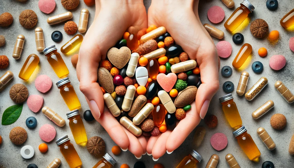 How to Choose the Best Supplement Health Store for Bioavailable Nutrients and Holistic Wellness 1 A close-up of hands holding an assortment of supplement capsules and softgels, showcasing a variety of natural health products with different colors and textures, emphasizing quality and selection