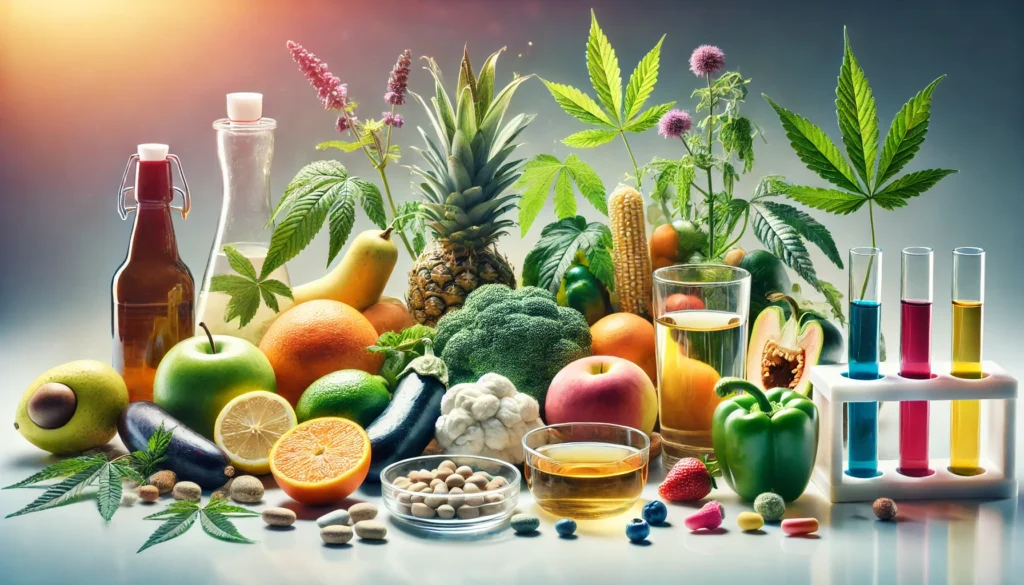Best Way to Pass a Drug Test: Effective Detox Strategies for a Clean Result 2 An artistic depiction of natural detox methods, showcasing fresh fruits, vegetables, herbal teas, and a glass of water arranged on a vibrant surface with soft lighting, symbolizing purity and wellness