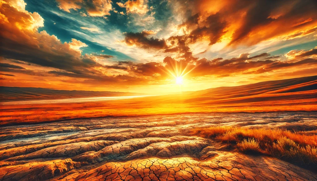Great Plains Bentonite Clay Detox: Unlocking the Natural Power of Toxin Removal for Better Health 3 Picturesque sunset over the Great Plains, illuminating clay-rich earth with golden light, symbolizing healing and natural detoxification