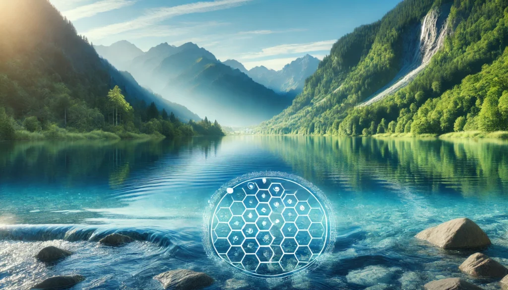 Pure Body Detox: How Spray Detox Can Support Heavy Metal Cleansing for Optimal Wellness 3 Tranquil mountain lake with crystal-clear water reflecting blue sky and greenery, symbolizing purity, calm, and holistic wellness