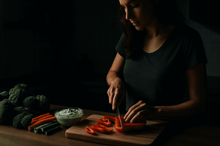 A young woman with long light brown hair enjoys a gluten-free rice cake topped with fresh avocado slices in a sunlit garden. Bathed in soft natural morning light, the peaceful outdoor setting captures a moment of plant-based snacking, promoting healthy vegan nutrition and mindful eating.