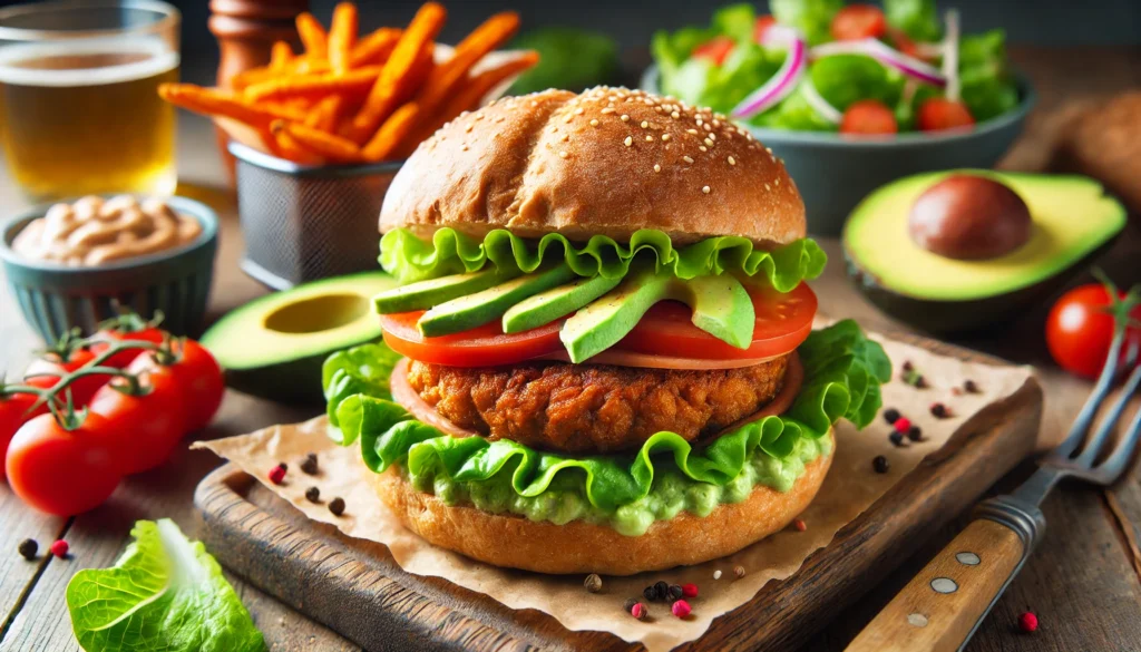 What Does Vegan Mean in Food? Understanding the Definition, Diet, and What Vegans Eat 1 A farm-fresh vegan grocery haul featuring organic fruits, vegetables, nuts, and plant-based dairy alternatives in a basket, symbolizing a wholesome and natural vegan diet.