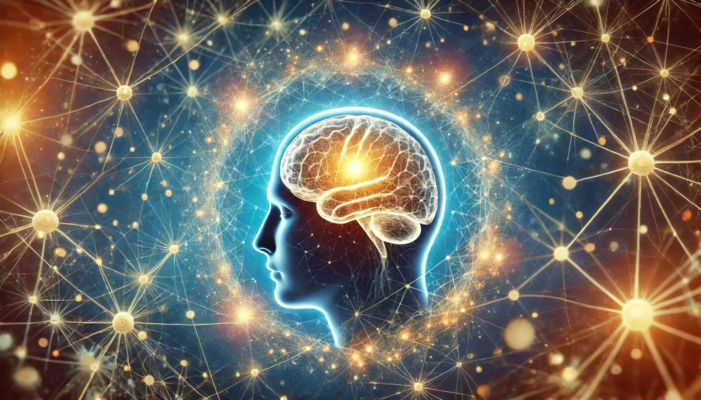 Is Ashwagandha Good for ADHD and Depression? What Science Says 1 A conceptual illustration of the human brain surrounded by glowing neural networks, set against a deep blue background with illuminated connections, representing cognitive enhancement and the effects of ashwagandha on ADHD and depression.