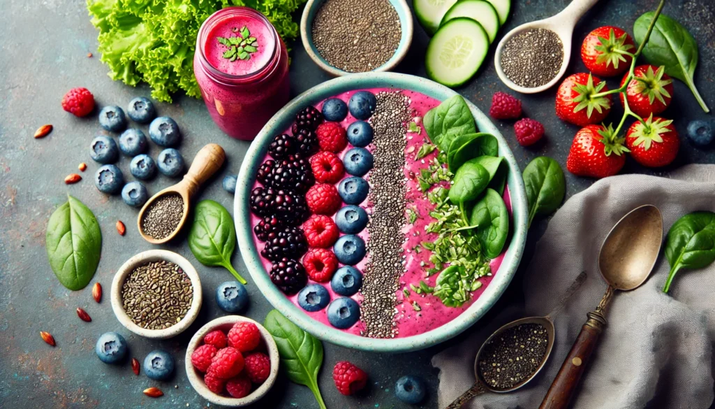 How Often Should You Get a Colon Cleanse? Expert Insights on Safe Detox Practices 1 A vibrant detox smoothie bowl featuring fresh berries, chia seeds, and leafy greens, representing digestive health and natural detoxification benefits
