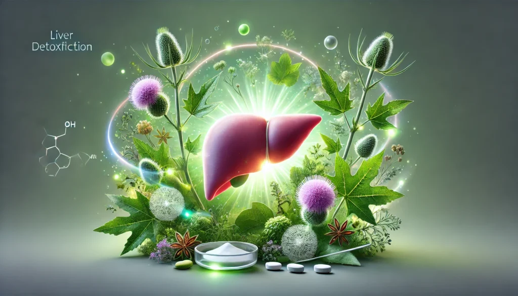 How Long Should You Take Milk Thistle to Detox Your Liver? Expert Insights & Safety Tips 1 A glowing, healthy liver surrounded by milk thistle plants and herbal leaves, symbolizing natural detoxification and liver health