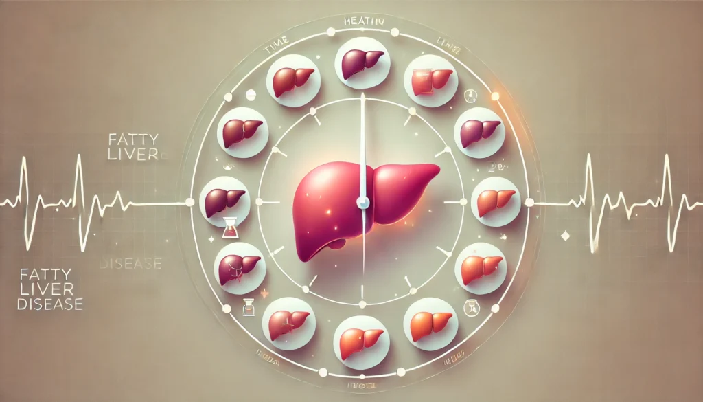 How Long Does It Take to Reverse Fatty Liver Disease? Expert Insights on Recovery and Prevention 3 A conceptual visualization of time and liver recovery, featuring a clock with liver icons at different healing stages, symbolizing the gradual reversal of fatty liver disease