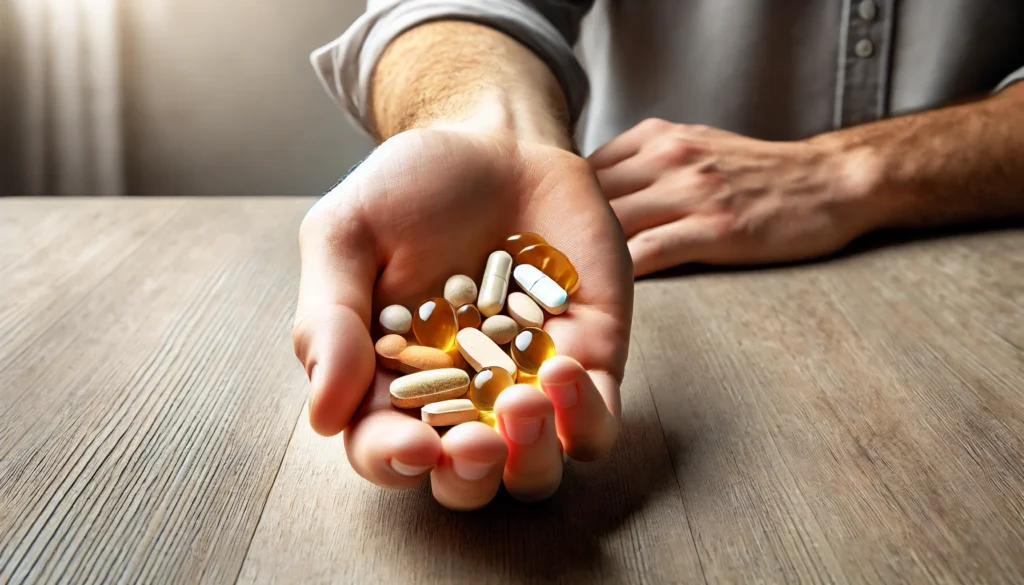 Best Vitamins to Take Every Day: A Science-Backed Guide to Essential Nutrients 1 A close-up of a hand holding vitamin supplements such as multivitamins and omega-3 capsules, emphasizing their role in supporting daily health.
