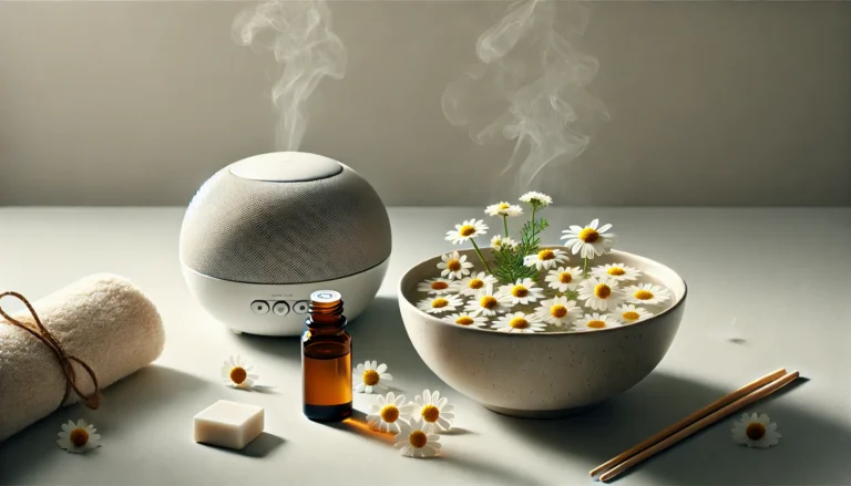 A calming arrangement of valerian root, passionflower, chamomile tea, and L-theanine capsules on soft cloth with warm lighting, representing natural alternatives to Xanax for stress relief.