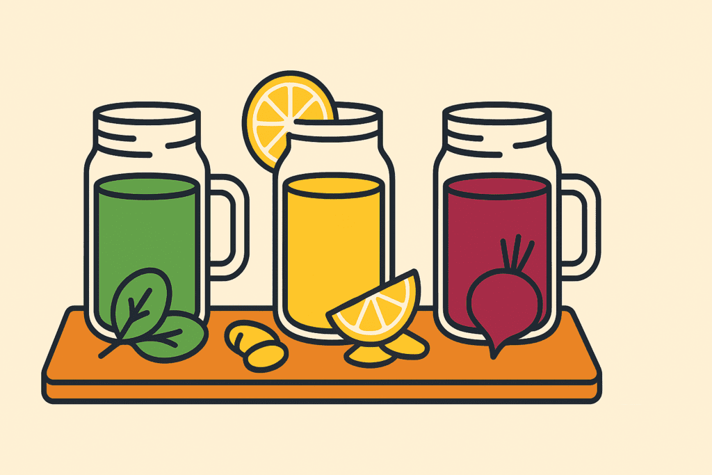 Effective Home Remedies for Fat Loss: How to Choose the Right Home Remedy for Weight Loss Naturally 2 Homemade weight loss detox drinks with beetroot, cucumber lemon water, and green smoothie in natural morning light.