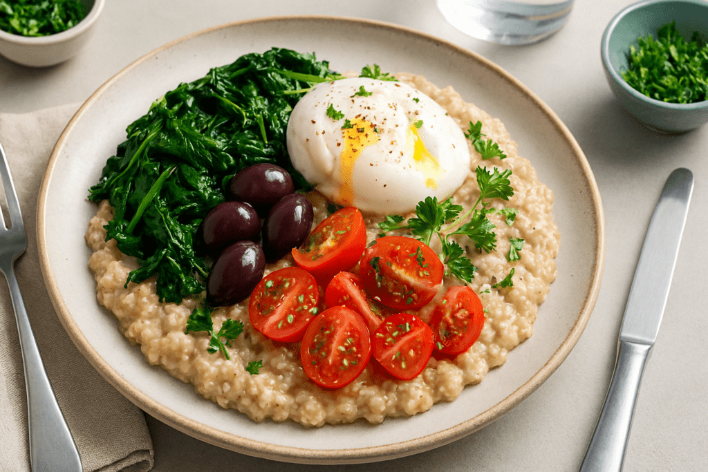 Is Oatmeal Part of the Mediterranean Diet? What Nutrition Experts Say About This Whole-Grain Staple 1 Bowl of oatmeal with olive oil, nuts, and figs, styled to explore: is oatmeal part of the Mediterranean diet