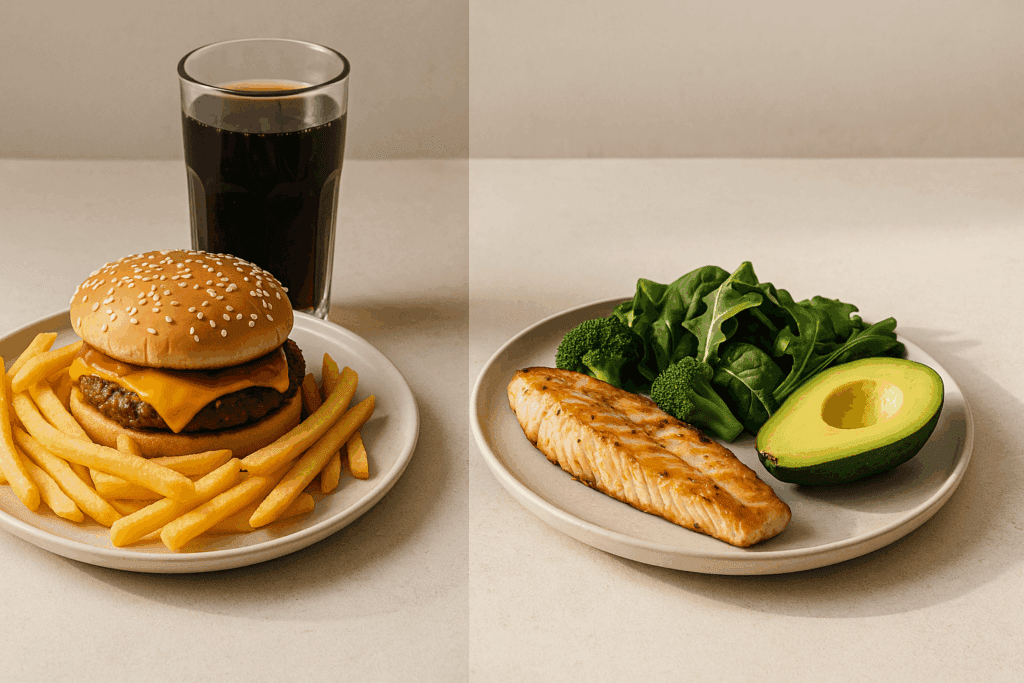 30 Day Fat Loss Meal Plan and Workout Guide for Real Results 1 Grilled chicken and quinoa meal prep beside dumbbells illustrating a balanced 30 day fat loss meal plan approach.