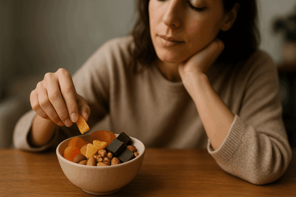 Smart and Sweet: Best Sweet Snacks for Vegans That Satisfy Cravings and Support Plant-Based Health 1 Assortment of sweet snacks for vegans including chia pudding, date energy balls, and berry-topped parfaits on a wooden platter.
