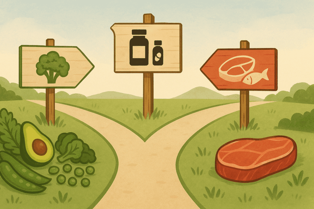 A Doctor’s Guide to the Most Common Diets: What the Top Diet Name List Reveals About Plant-Based Health 1 Visual metaphor showing multiple dietary paths symbolizing the confusion in choosing from the diet name list