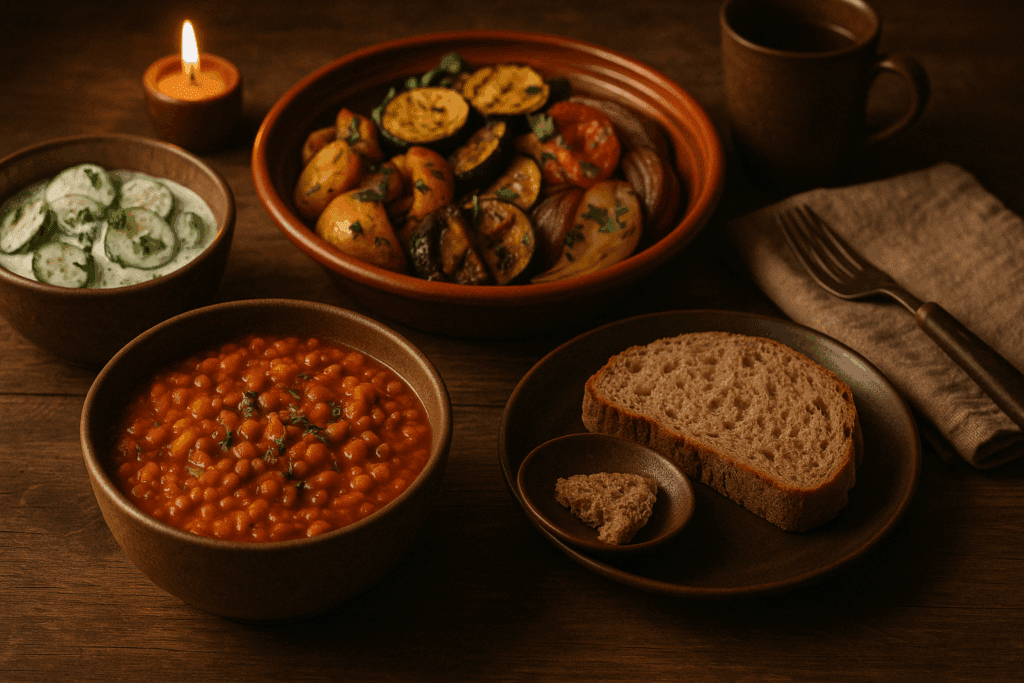Most Efficient Weight Loss Strategies Backed by Science: Which Is Better for Weight Loss and How to Stay on Track Naturally 1 Hearty Mediterranean meal with lentil stew and grilled vegetables designed for the most efficient weight loss dinner strategy