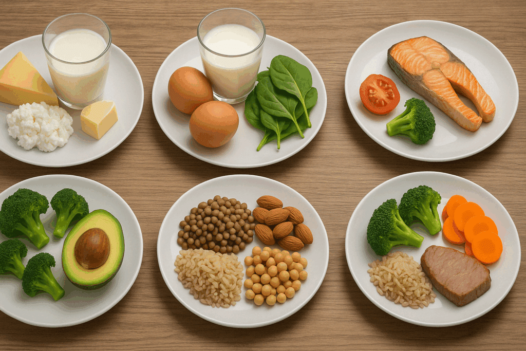 Understanding the Different Types of Vegetarians: What Does Vegetarian Mean and Why Are People Choosing This Lifestyle? 1 Visual comparison of meals representing the different types of vegetarians, including dairy, eggs, fish, and fully plant-based foods.