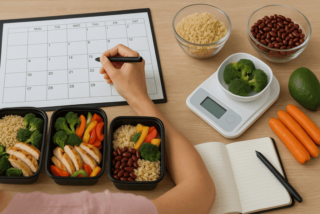 Freshly prepared meals with colorful vegetables, whole grains, and lean protein arranged for the best weight loss meal delivery plan