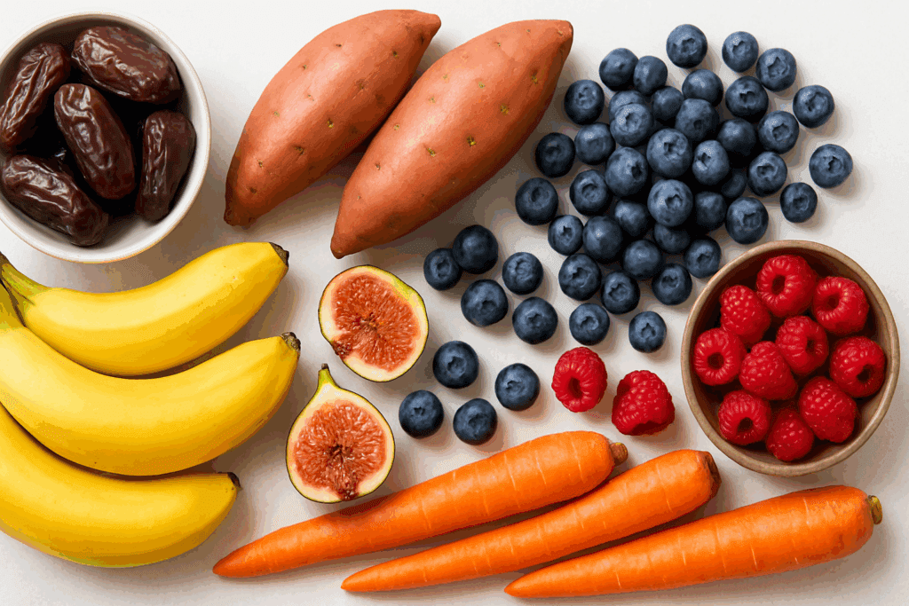 Smart and Sweet: Best Sweet Snacks for Vegans That Satisfy Cravings and Support Plant-Based Health 2 Hand holding a tray of colorful sweet snacks for vegans, featuring oat bars, fruit-stuffed dates, and coconut-covered truffles.