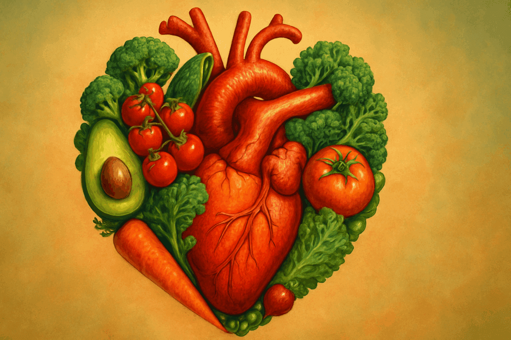 How a Low Fat Vegan Diet Supports Heart Health and Weight Loss, Backed by Science 2 "Healthy low fat vegan diet meal spread with colorful plant-based foods like legumes, leafy greens, quinoa, and sweet potatoes."