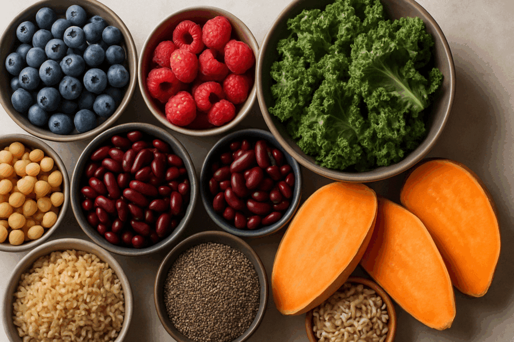 Visual comparison of whole plant foods and processed vegan products illustrating Plant-Based Diet Pros and Cons