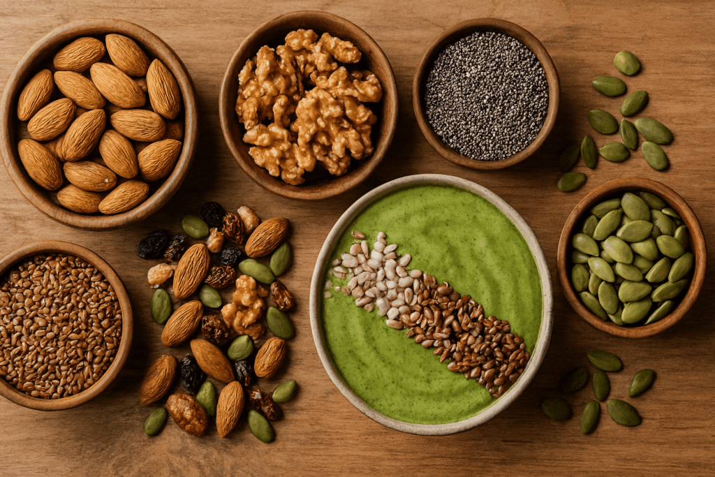 Best Healthy Foods to Eat Every Day for Better Nutrition and Lasting Energy 4 Bowls of quinoa, oats, and brown rice representing the best healthy foods to eat every day for lasting energy and digestion