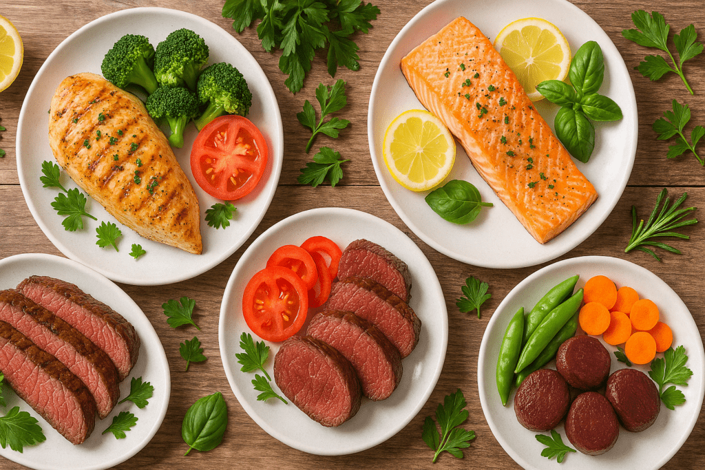 Healthiest Meats to Eat: Dietitian-Approved Choices That Support Weight Loss and Heart Health 3 “Healthy meal prep containers filled with quinoa, vegetables, and the healthiest meats to eat like grilled turkey and baked cod”