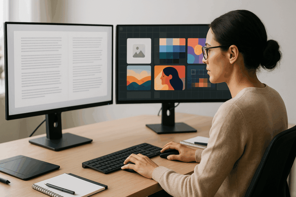 Content strategist reviewing layout sections to enhance an article on what to eat instead of meat
