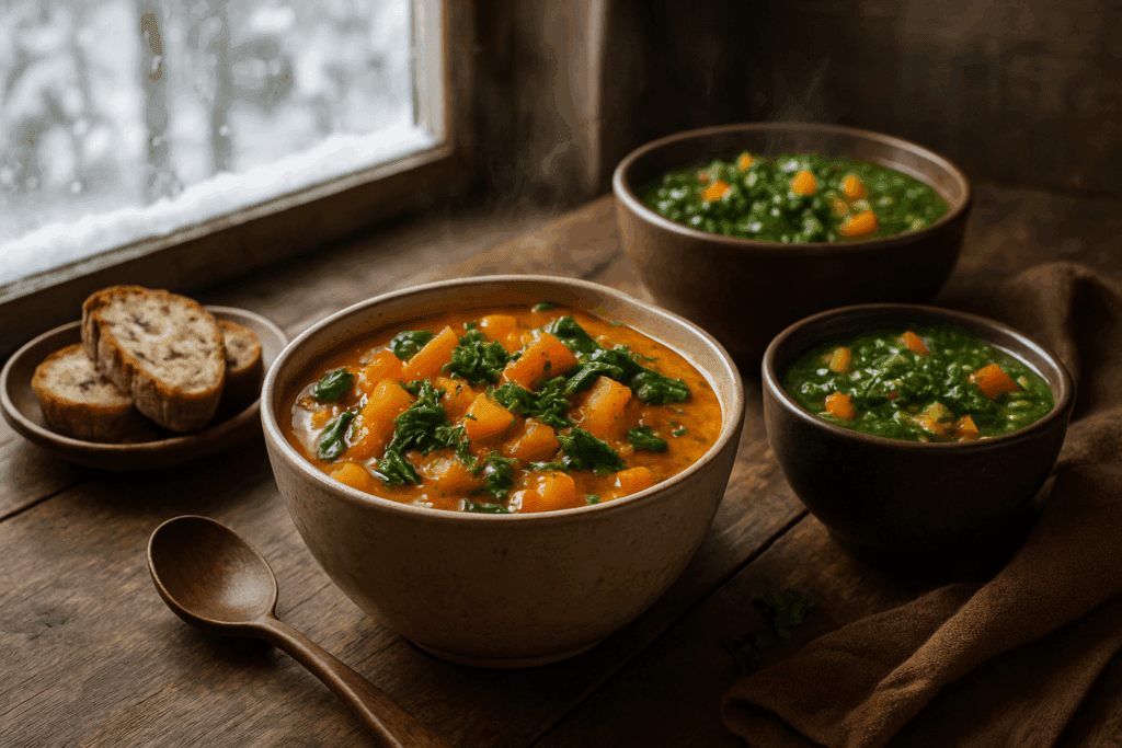 Warm Up Your Wellness Journey: 21 Hearty Vegan Soup Recipes for a Healthy, Plant-Based Lifestyle 3 Close-up of a hearty vegetable stew rich in legumes and herbs, a vibrant example of hearty vegan soup recipes for winter wellness.