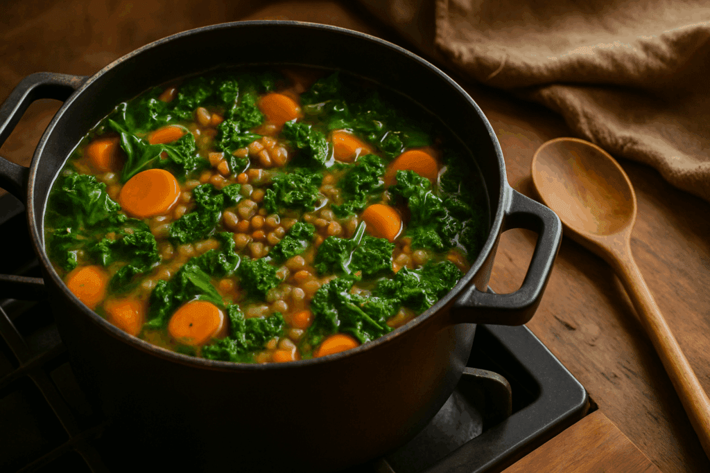 Warm and Wholesome: The Best Plant-Based Soups and Stews for Flavor, Fullness, and Weight Loss Support 3 A steaming bowl of plant-based soups and stews near a window, highlighting warmth and nourishing comfort.