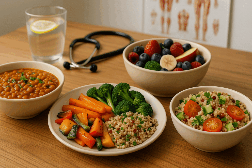 A Doctor’s Guide to the Most Common Diets: What the Top Diet Name List Reveals About Plant-Based Health 3 Balanced whole-food plant-based meal illustrating a health-focused choice from the diet name list