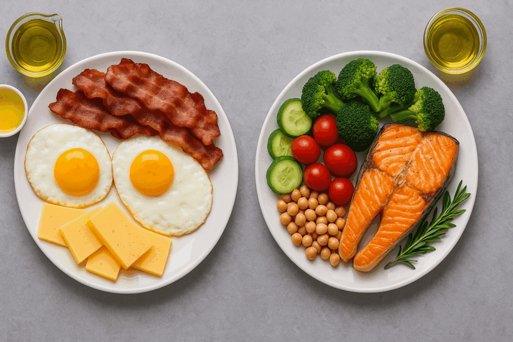 What Is the Mediterranean Ritual for Weight Loss? A Science-Backed Look at the Mediterranean Ritual Diet Plan and Medi Eats Diet Reviews 3 Colorful Mediterranean ingredients like olives, leafy greens, and whole grains visually explain what is the Mediterranean ritual for weight loss