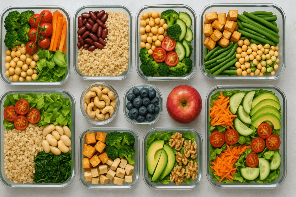Plant Based Diet vs Meat: Which Is Healthier for Long-Term Health? 3 Visual contrast of plant based diet vs meat, highlighting tofu, quinoa, and berries next to bacon, cheese, and steak