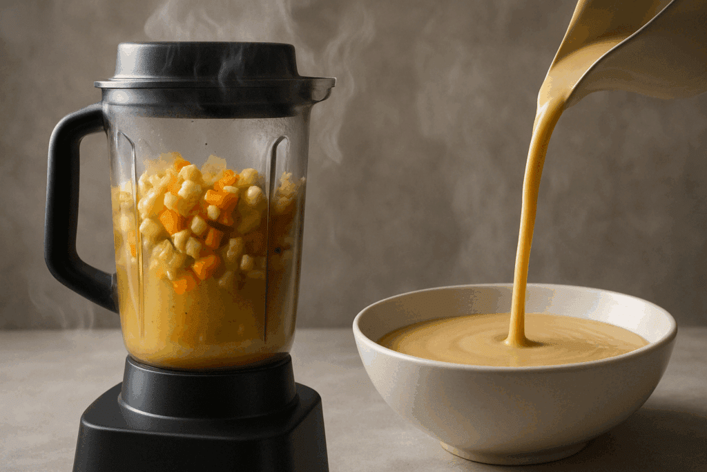 Blender Soups for Vegans: Easy and Nutritious Pureed Recipes to Boost Your Plant-Based Diet 3 Flat-lay of kale, lentils, garlic, and spices prepared for blender soups for vegans, emphasizing clean, plant-based whole-food choices.