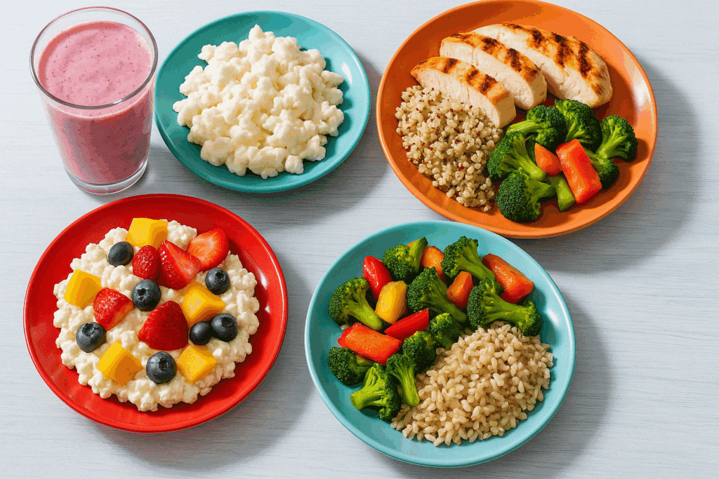 Female athlete cooking nutrient-dense meals in a kitchen, representing what do body builders eat to support strength and hormone balance.