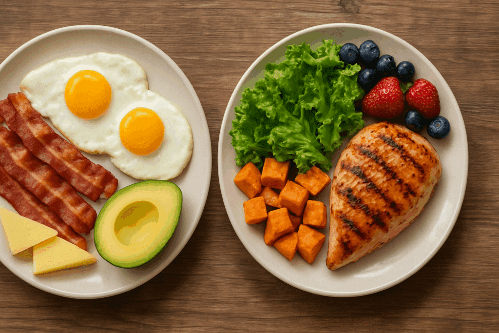 How a Low Glycemic Mediterranean Diet May Help Reduce Insulin Resistance: What the Science SaysKeto Diet vs Low Carb Diet: What Science Says About the Differences, Benefits, and Whether Keto Is a Good Diet for Long-Term Health 4 Conceptual fork-in-the-road image symbolizing long-term health decisions in the keto diet vs low carb diet debate.