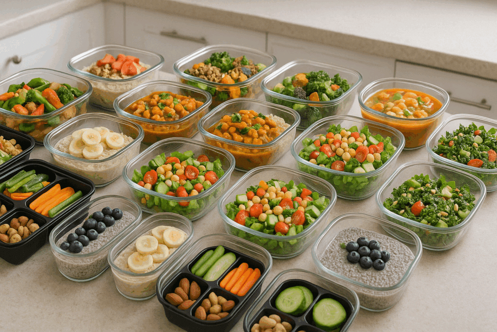 How to Create a Vegetarian Diet Plan for Weight Loss That Works: Science-Backed Tips for Lasting Results 4 Colorful vegetarian meal prep containers for a structured vegetarian diet plan for weight loss