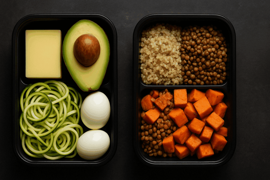 Smart Meal Prep Ideas for Weight Loss: Easy, Nutritious Recipes That Fit Your Busy Lifestyle 4 Batch-cooked quinoa, black beans, and steamed greens arranged for efficient use in smart meal prep ideas for weight loss.