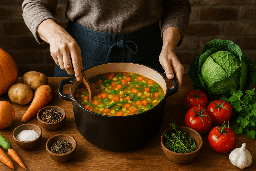 Various global soup variations displayed side by side to inspire how to make the best vegetable soup recipes