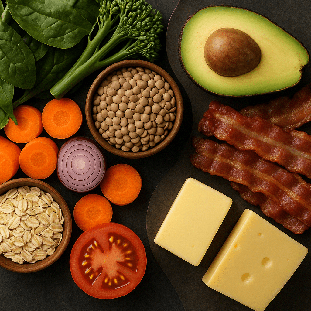 Person mindfully eating a balanced meal showcasing a holistic approach to what to eat to build muscle and burn fat