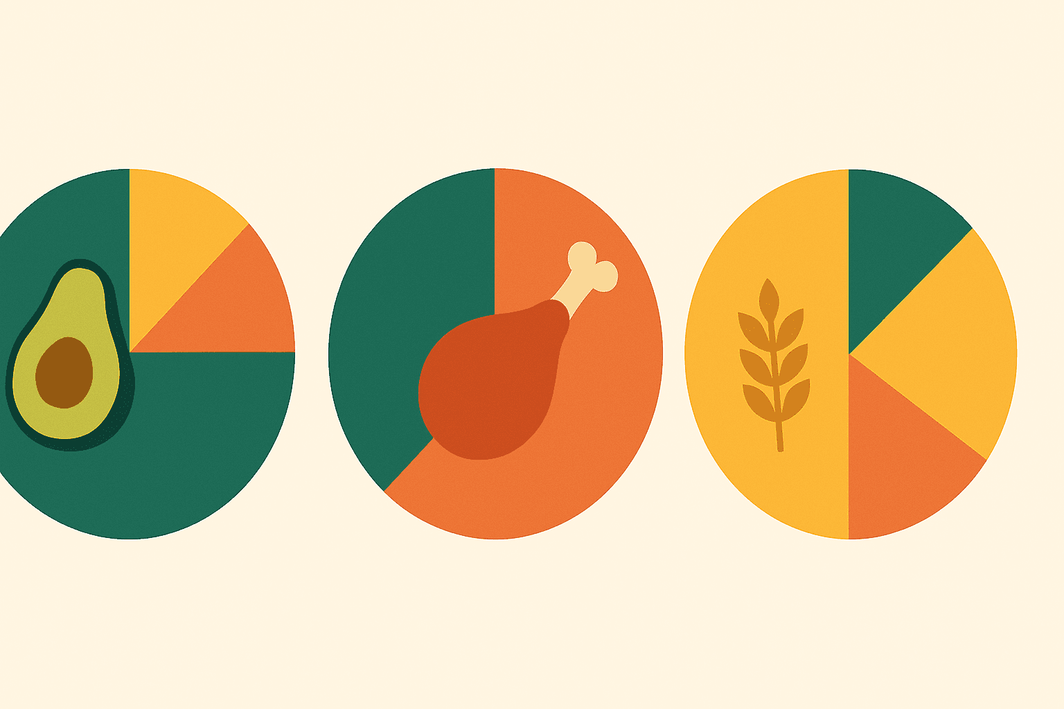Infographic-style breakdown of keto, low-carb, and high-protein diets using visuals to contrast low calorie high protein meals for weight loss.
