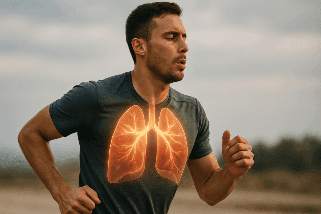 Boost Performance and Stamina: How the Best Lung Exerciser Can Help Enhance Breathing and Endurance Naturally 1 Athlete practicing deep breathing atop a misty mountain at sunrise, symbolizing the best lung exerciser for endurance.