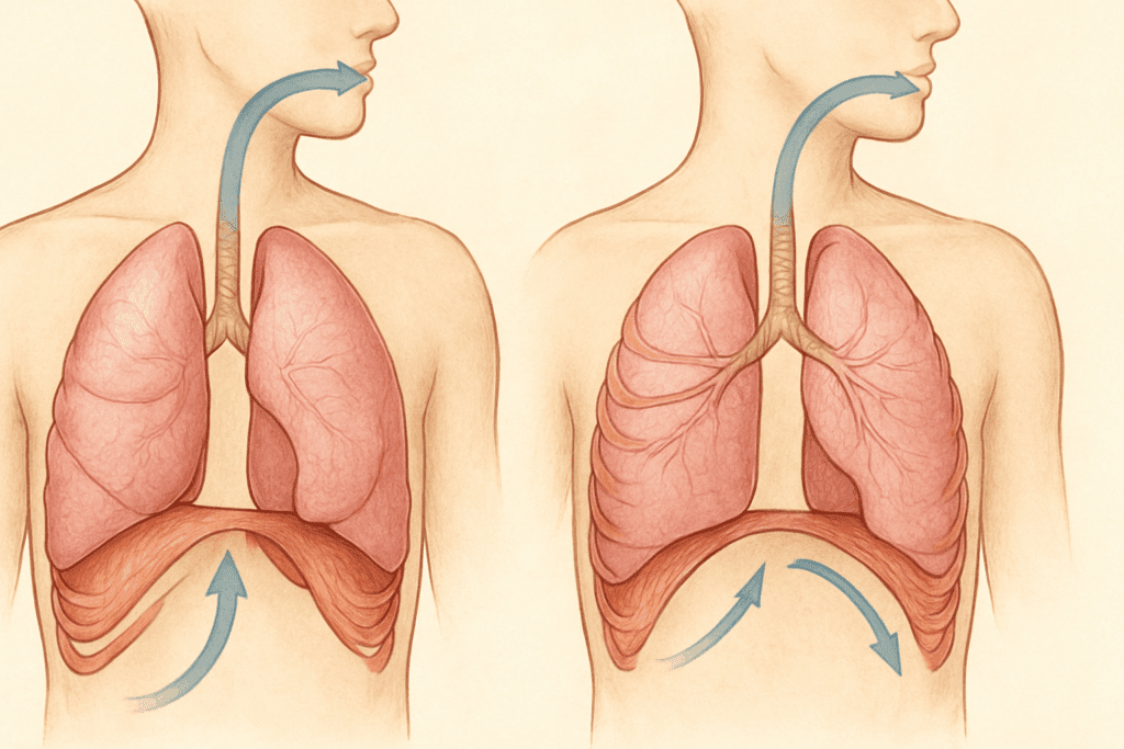 Boost Performance and Stamina: How the Best Lung Exerciser Can Help Enhance Breathing and Endurance Naturally 2 "Diagram showing diaphragm, lungs, and muscles working during breathing exercises with the best lung exerciser."