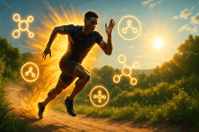 Athlete at a forked trail choosing between mental stamina path with books and desk, and physical endurance path with track and gym gear, illustrating the best supplements for stamina and endurance.