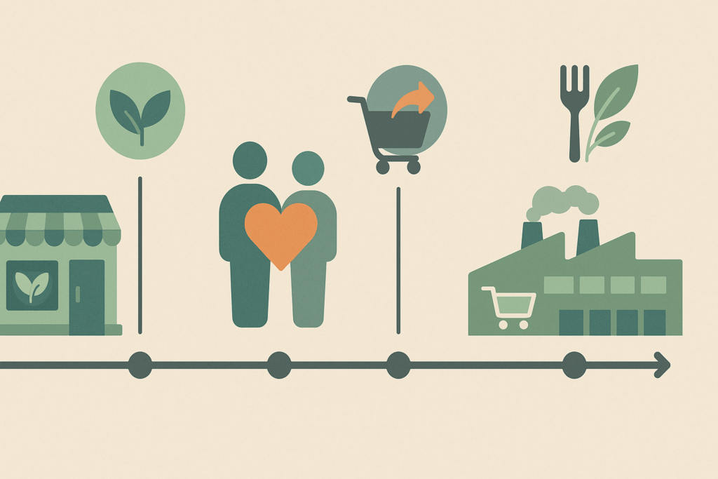 How the Founder and CEO of Whole Foods Market Changed the Way We Eat: Lessons in Healthy Living and Mindful Nutrition 6 Infographic-style visual timeline showing the evolution of a sustainable grocery brand with icons symbolizing milestones like organic growth, employee care, Amazon merger, and plant-based trends—reflecting the leadership journey of the CEO of Whole Foods Market.