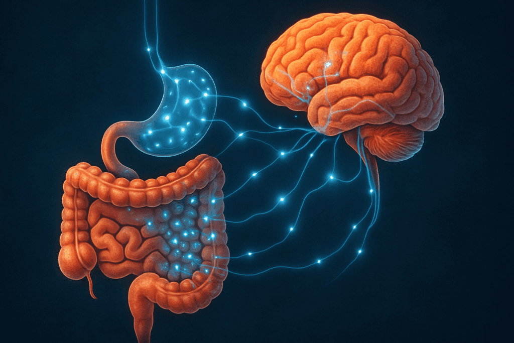How to Feel Full Without Eating: Expert-Backed Strategies to Support Mindful Nutrition and a Healthier Lifestyle 6 Stylized diagram of the gut-brain connection showing neural pathways to illustrate how to feel full without eating